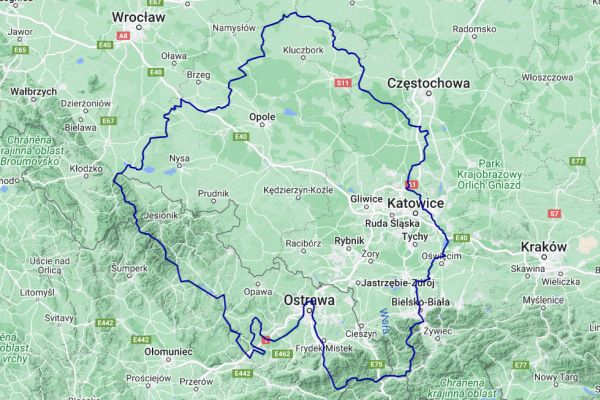 Mapa Górnego Śląska